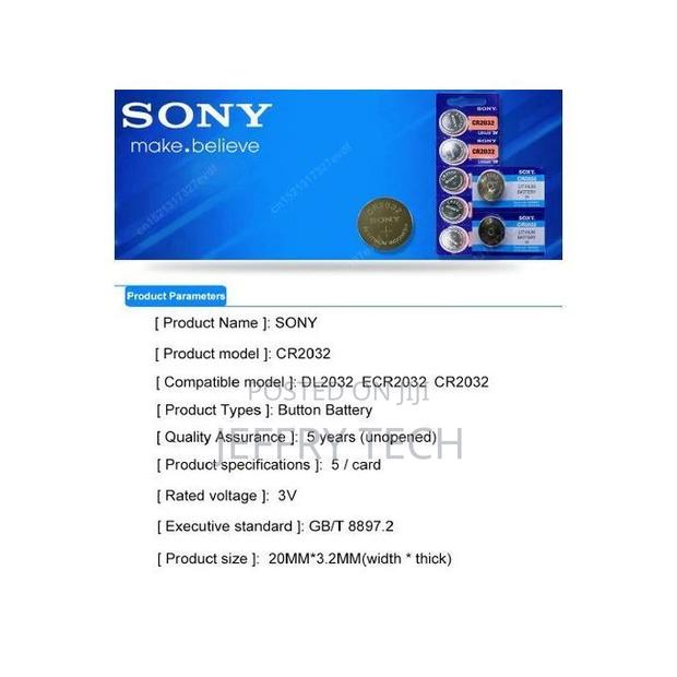 Sony Cr2032 Cell 3V Lithium Battery 5pcs Cr 2032 Cmos - thumbnail 2
