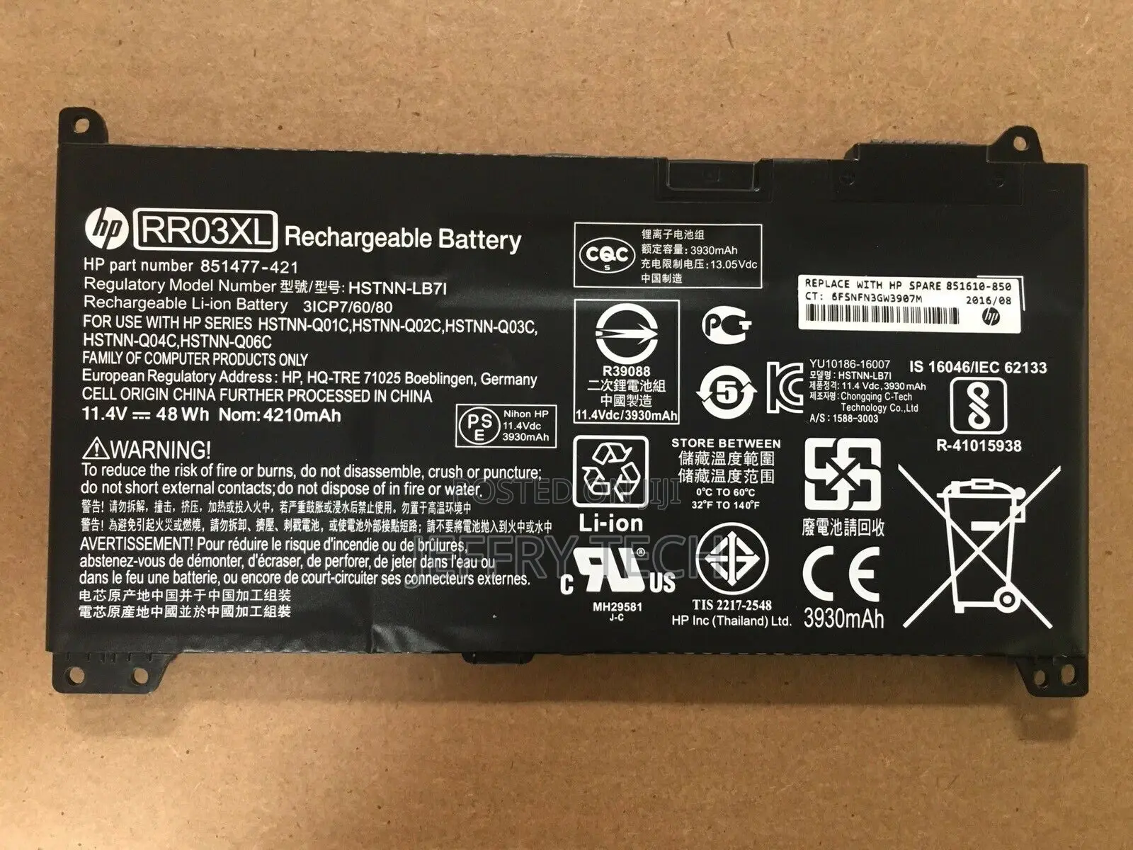 HP Battery 851610-850 for for Hp Probook 430 G4,440 G4,450 G