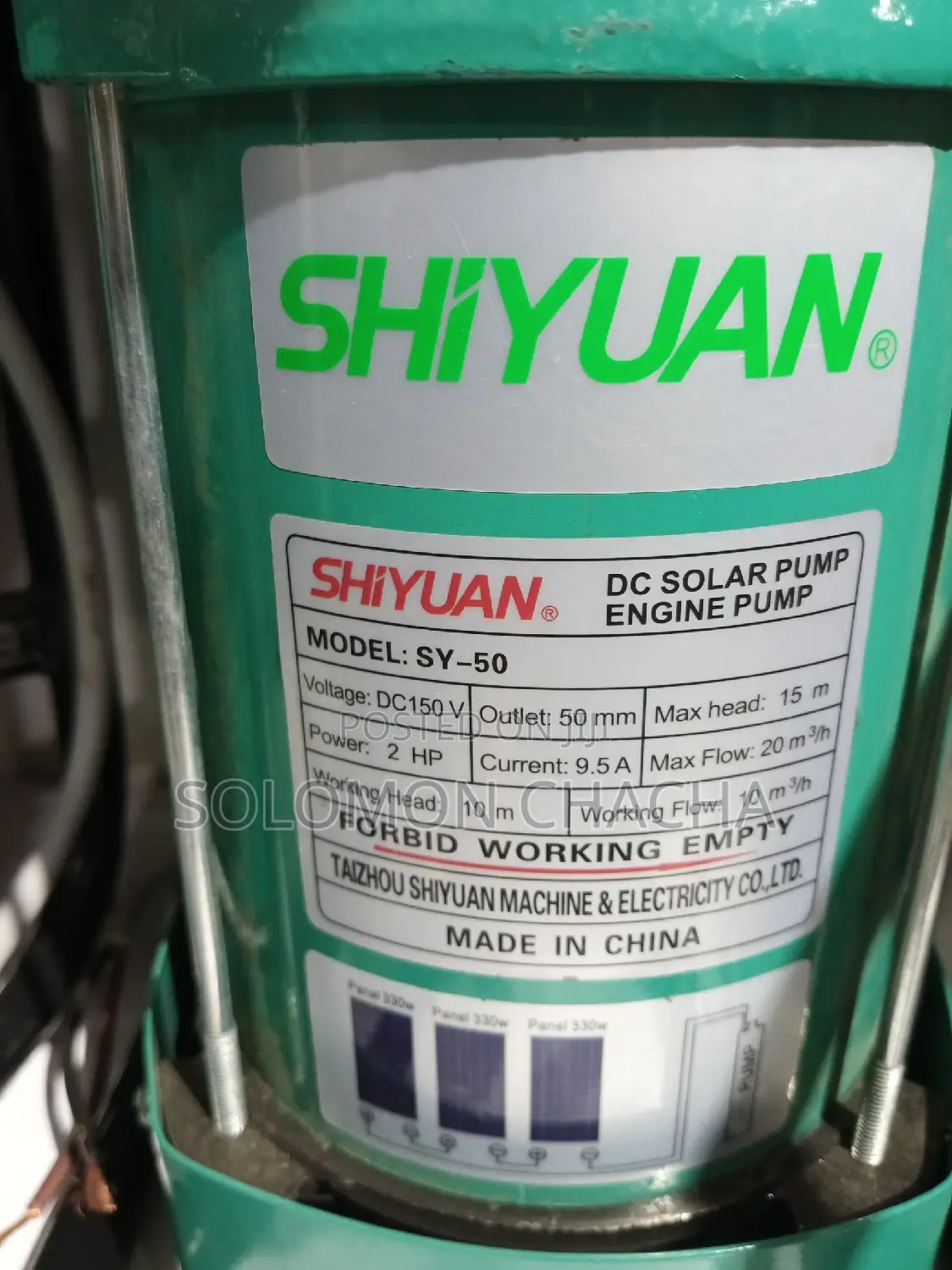 Shiyuan 2inch DC Solar Pump 15M Head