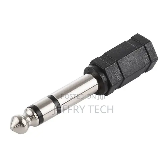 6.35mm Male to 3.5mm Stereo Jack Adaptor Socket Adapter(Bla
