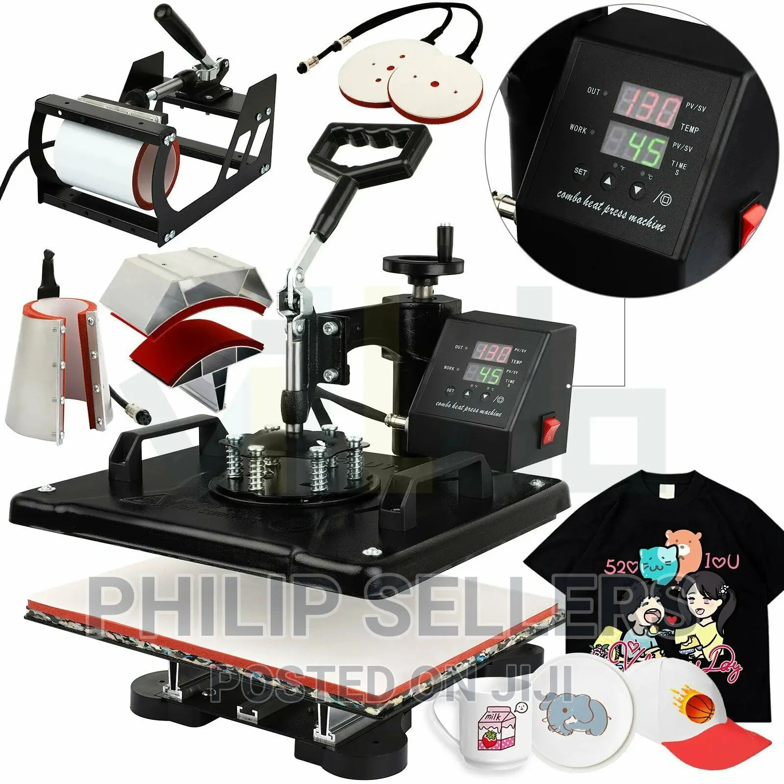 8 in 1 12 X 10 Digital Heat Press Machine Clamshell Sublimat