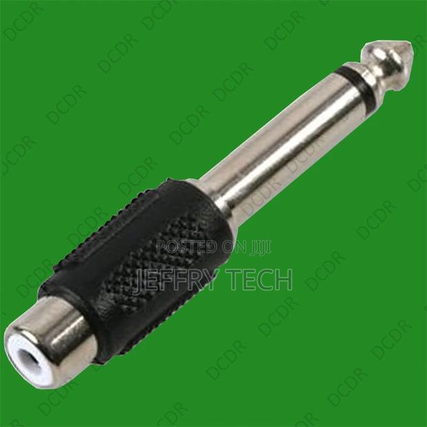 1x RCA Female Plug to 6.5mm Male Jack Mono Audio Adaptor Con