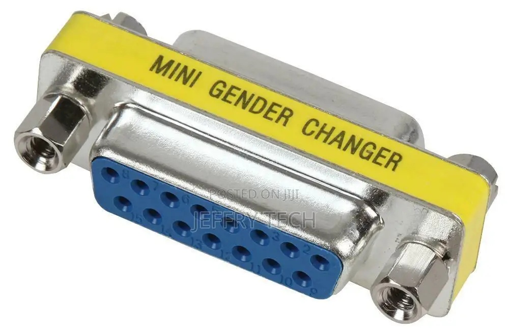 D Type Adaptor, 15way, Sckt to Sckt, Brass, Gold Plated Cont