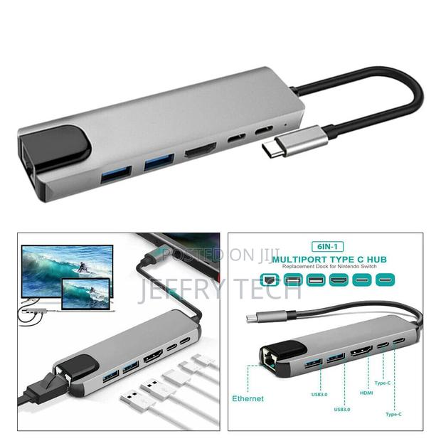 USB Type C Hub Adapter Dock 4K HDMI PD Ethernet Adapter For - main view