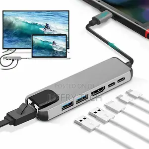 USB Type C Hub Adapter Dock 4K HDMI PD Ethernet Adapter For