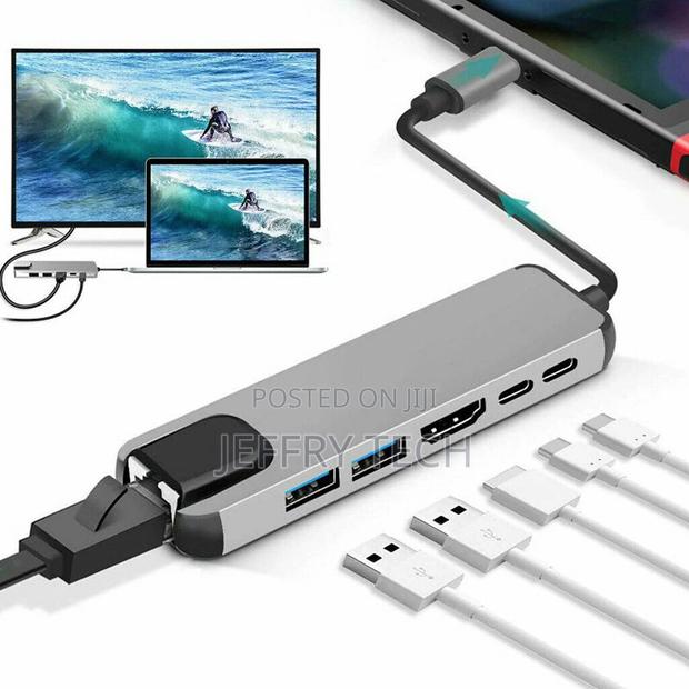 USB Type C Hub Adapter Dock 4K HDMI PD Ethernet Adapter For - thumbnail 2