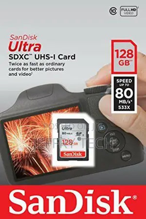 Sandisk 128GB Ultra Fast SDXC SDUNC Class 10 UHS-I 80mb/S SD