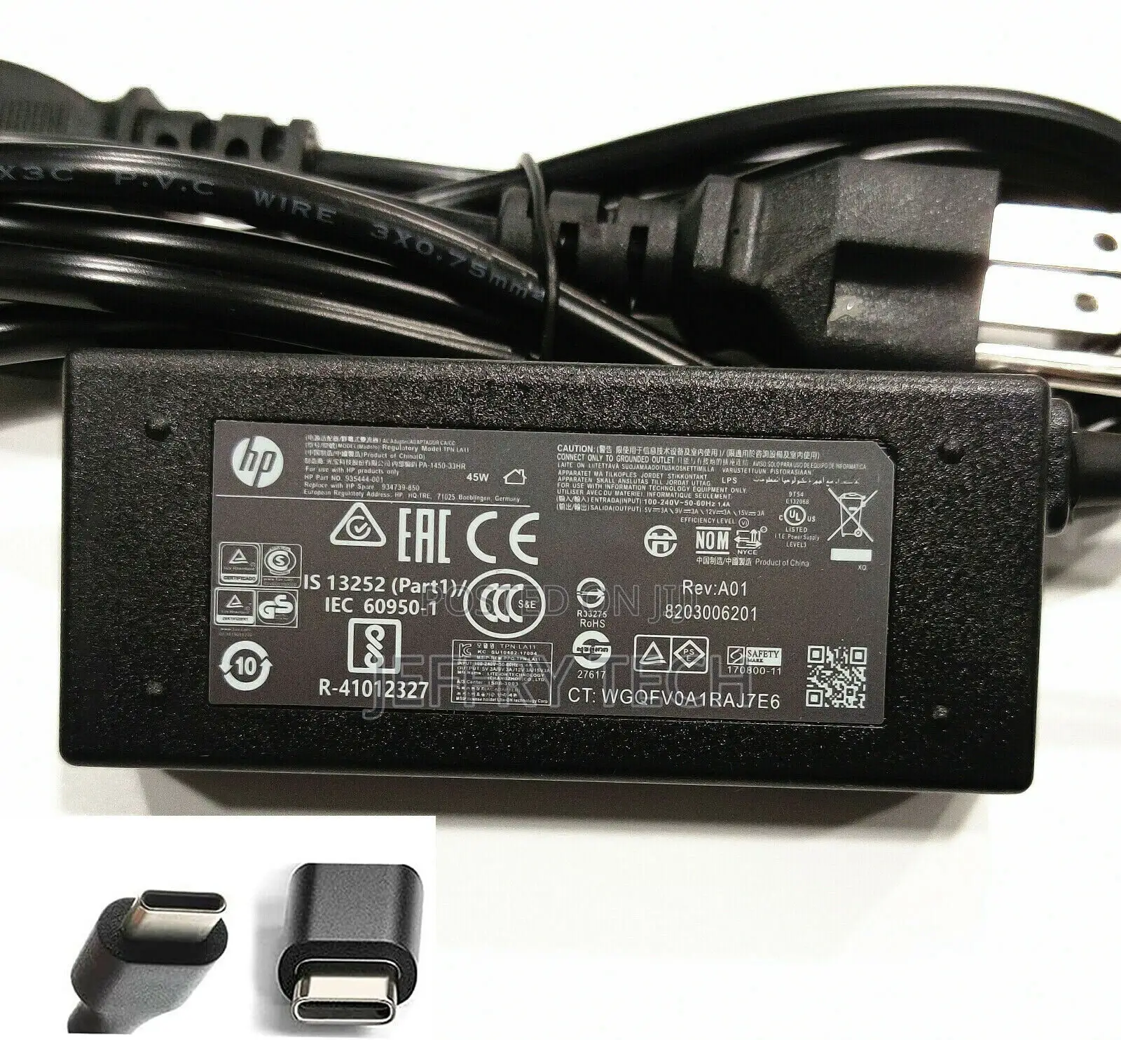 HP Chromebook 45W USB-C Power Adapter Charger 934739-850 L43