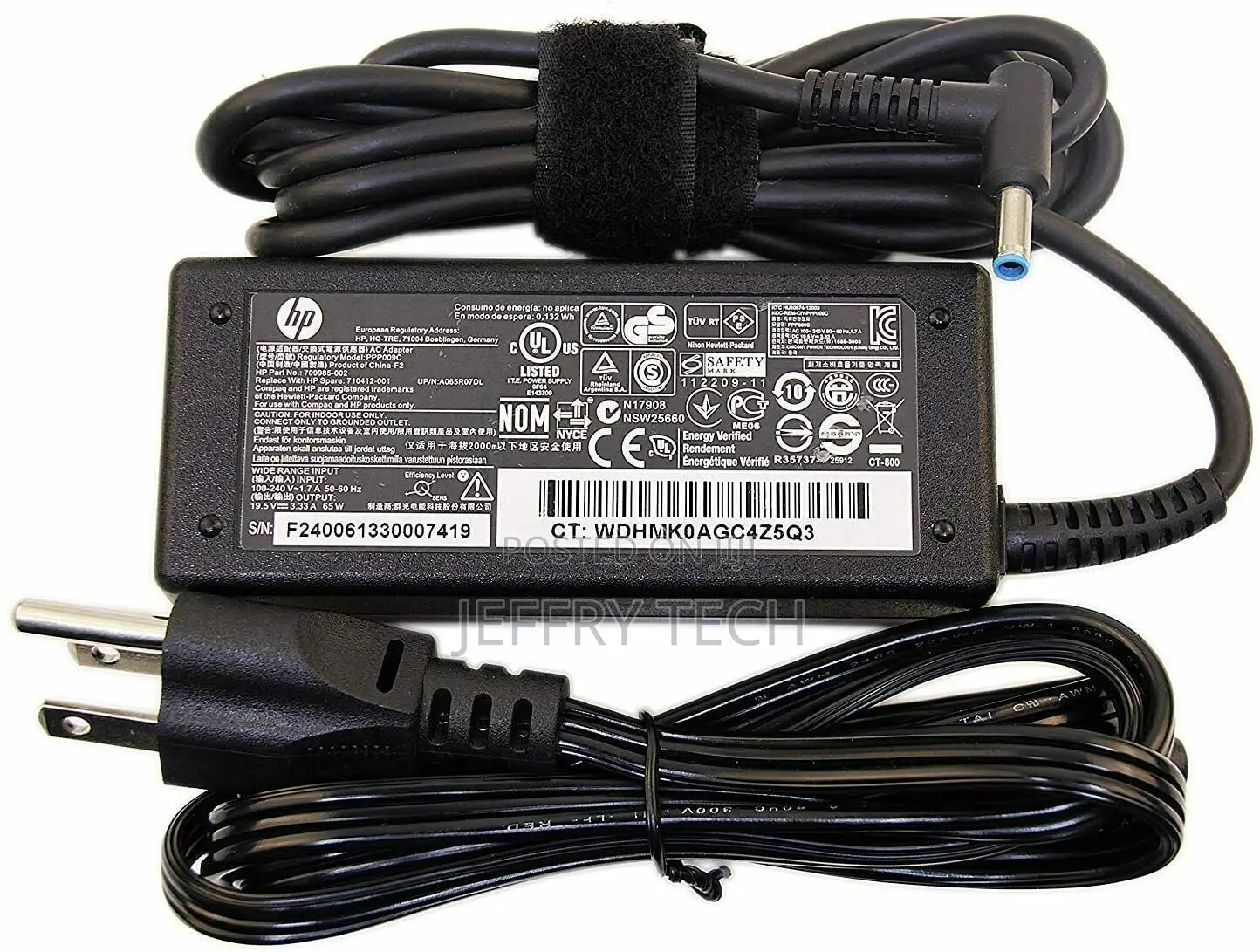 Genuine 65W HP AC Adapter Charger Blue Tip 19.5V 3.33A Pavi