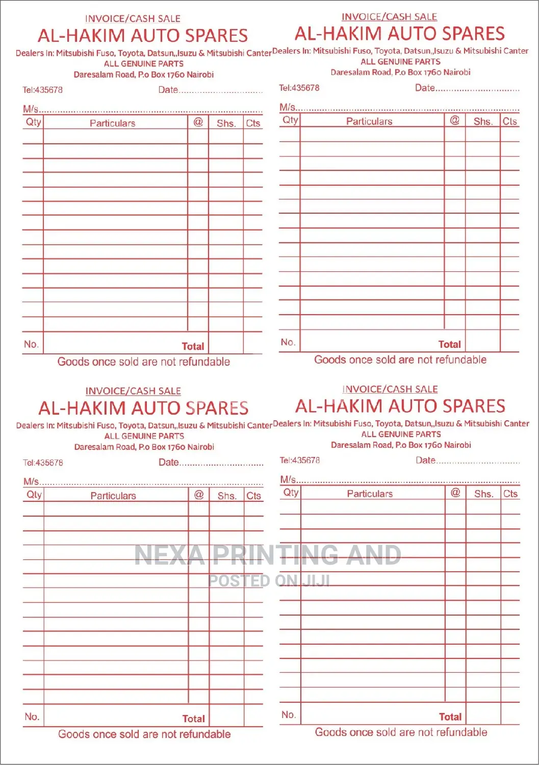 Combined Invoice Receipt