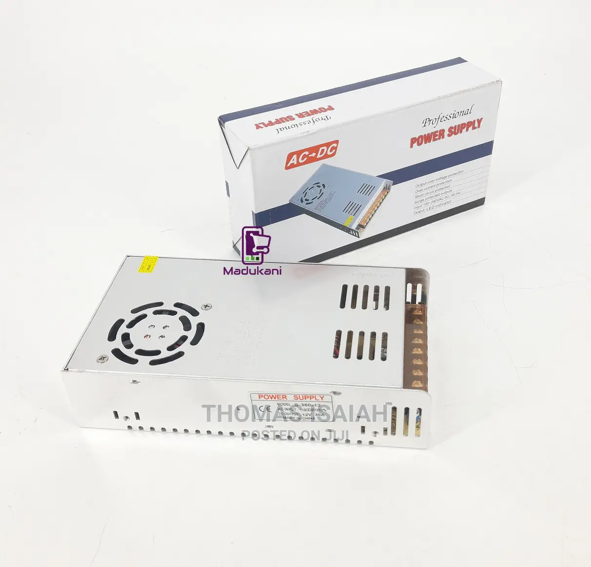 12V 40A 480W Switching Power Supply With Fan - Universal Reg