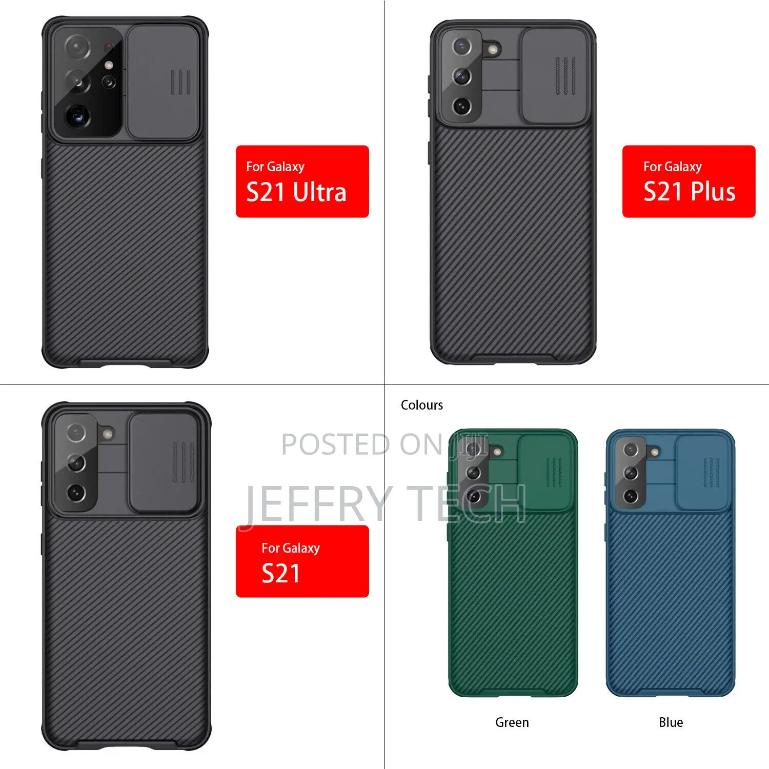 For Samsung Galaxy S21 Plus S21 Ultra 5G Case Black Slide Le