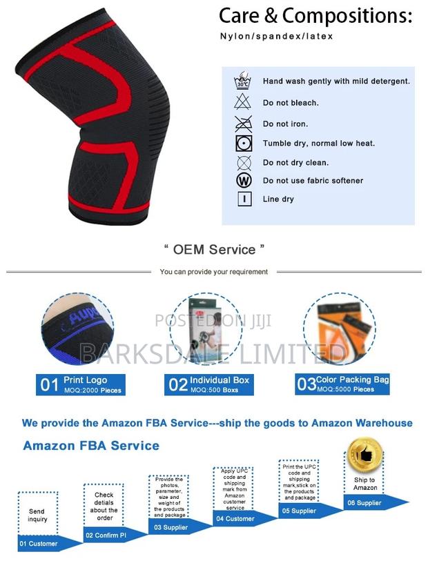 2pcs Knee Sleeve Compression Brace Support Wrap Sport Joint - thumbnail 3