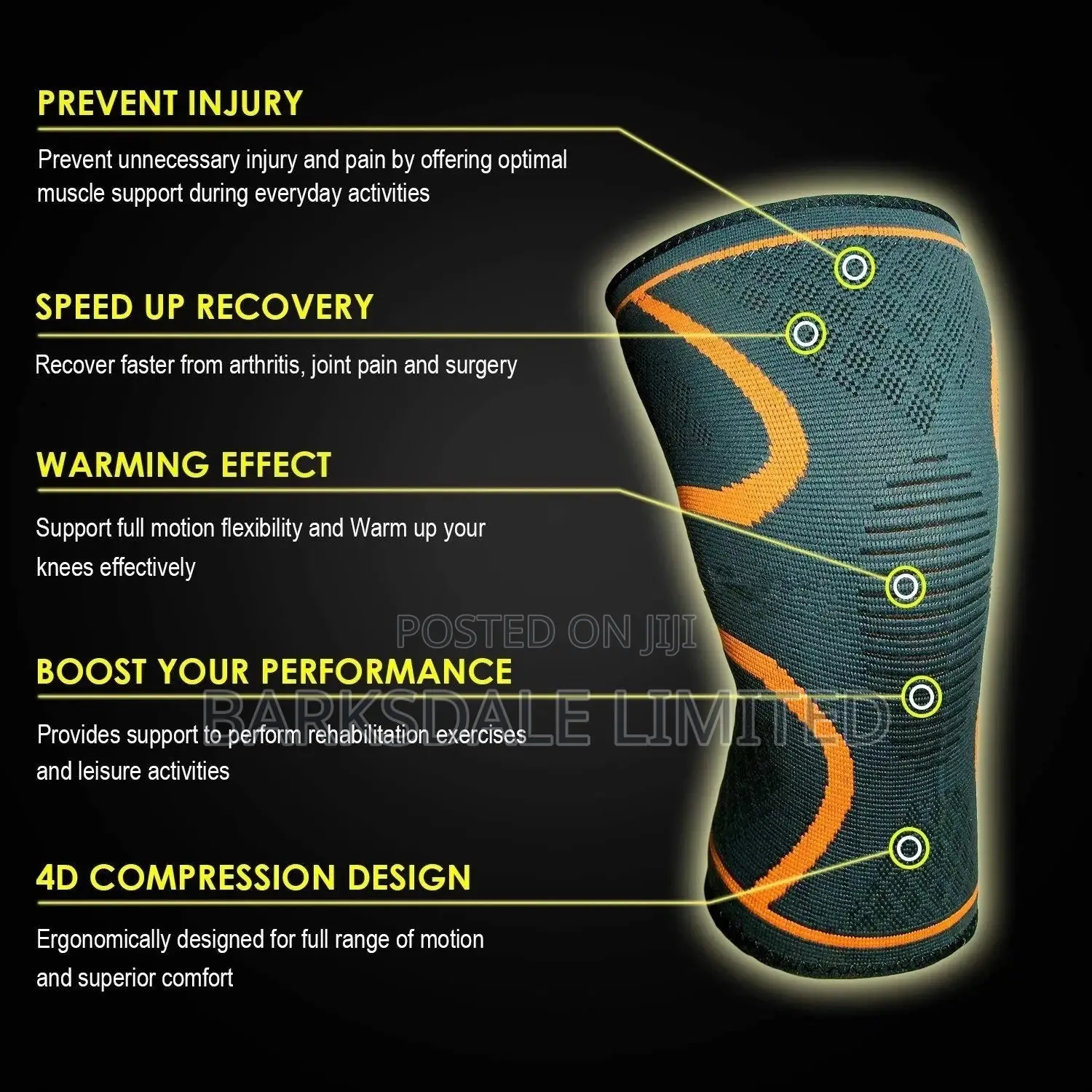 2pcs Knee Sleeve Compression Brace Support Wrap Sport Joint