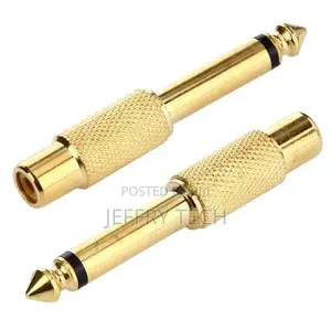 Generic Gold Plated 6.35mm Memo Male to RCA Headphone Jack A