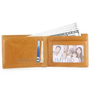 Men 100% Genuine Cow Leather Wallet Card
