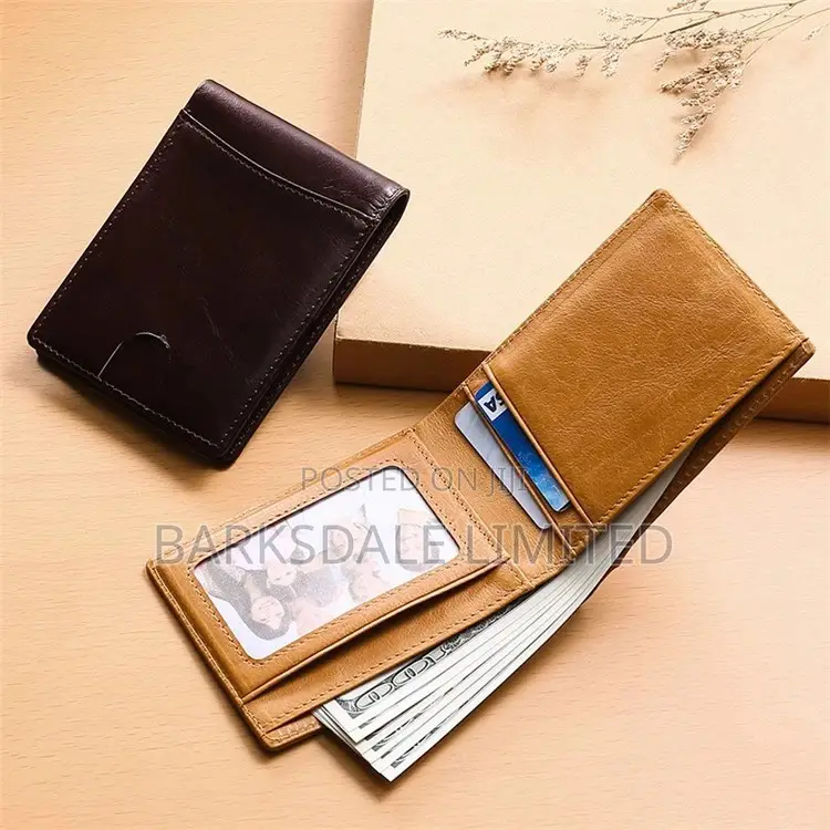 Men 100% Genuine Cow Leather Wallet Card