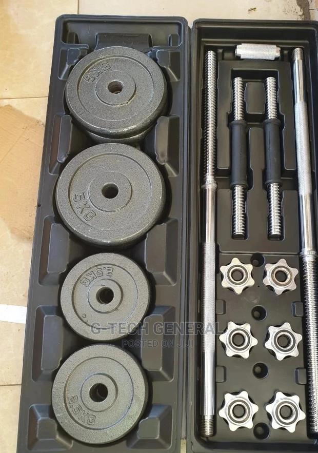 Generic Adjustable 50kg Dumbbells With Barbell - main view