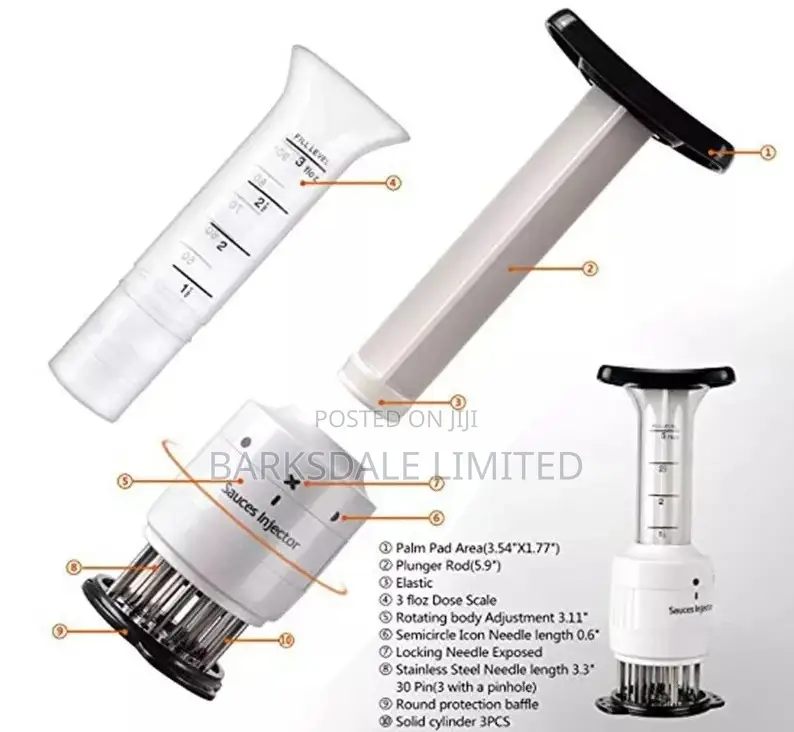 Syringe Steel Meat Tenderizer 30 Needles Flavor Marinade