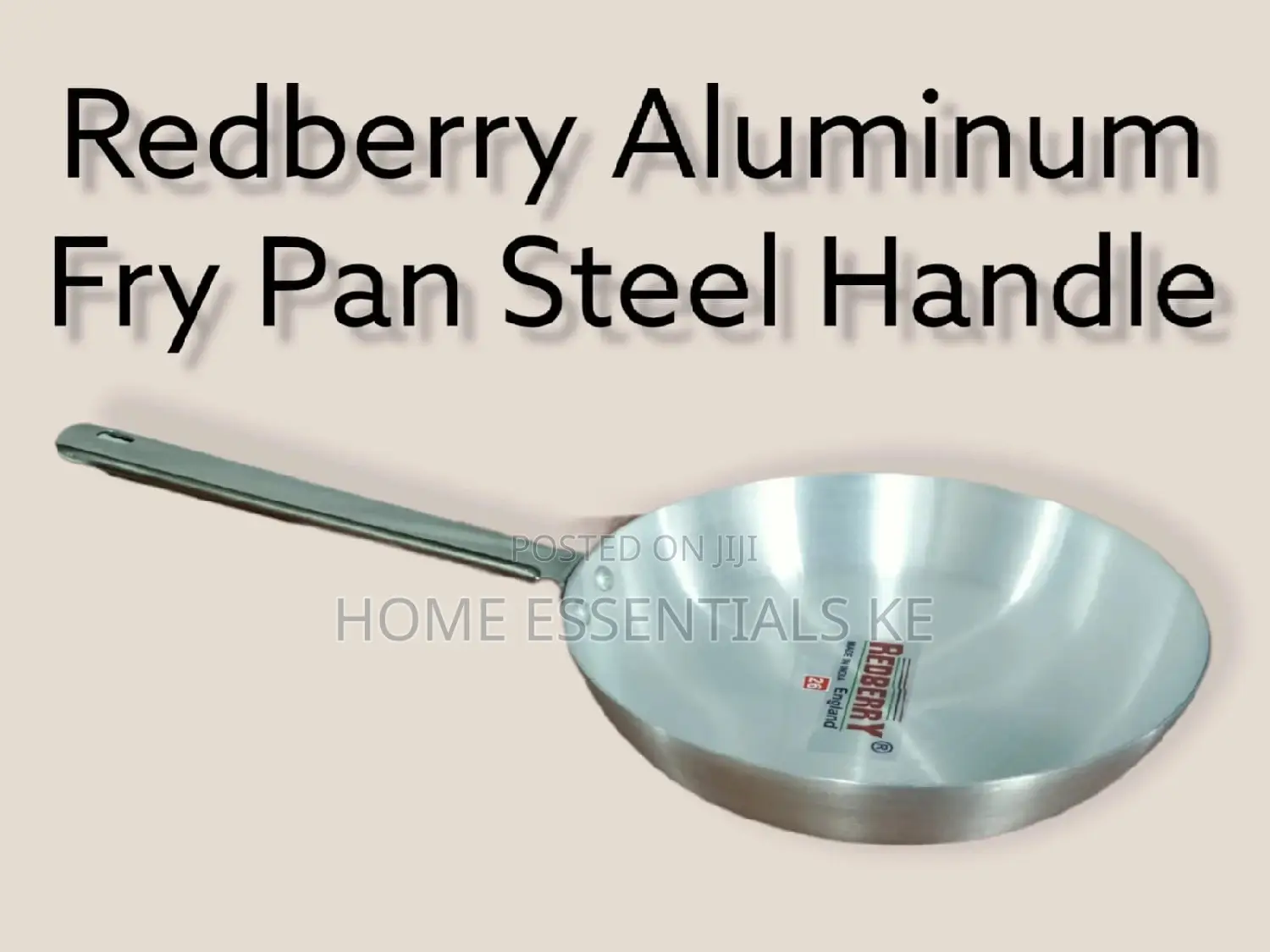 Redberry Aluminium Fry Pan With Steel Handle 22,24 26 28cm