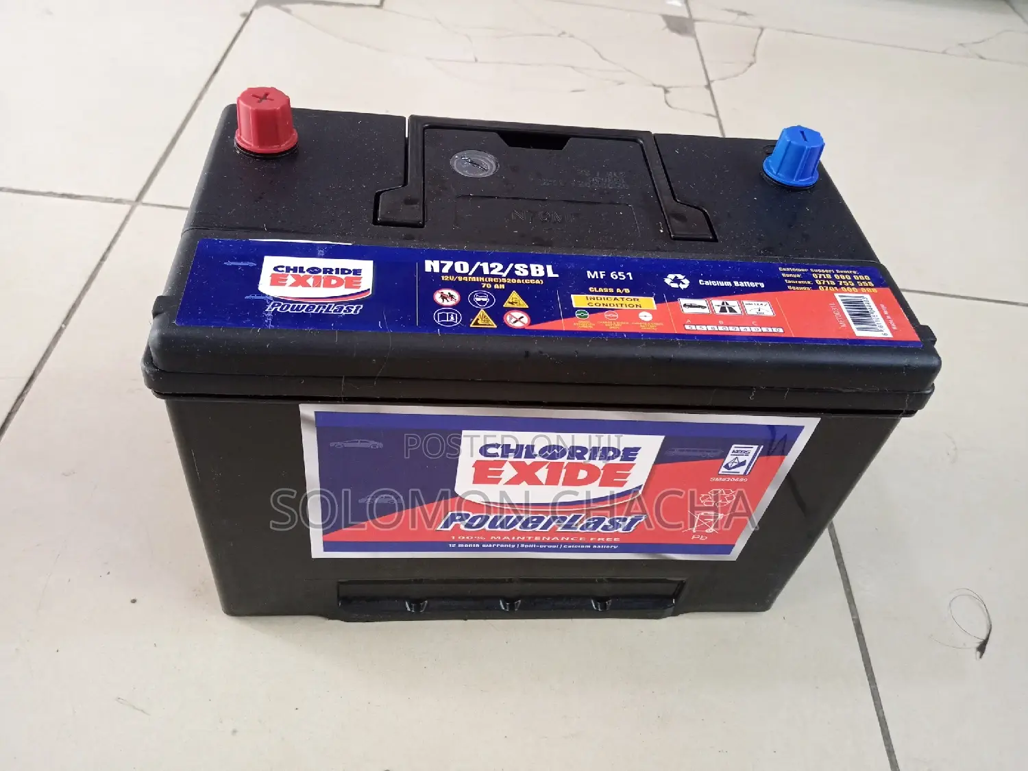 Chloride Exide N70/12v Dry Cell