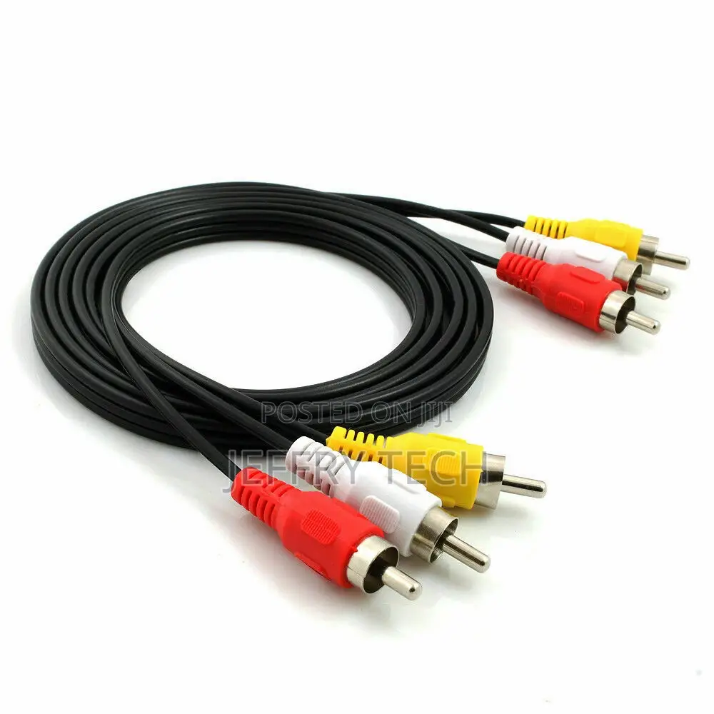 Triple 3 Phono Male to Male NES Cable Audio Composite Video