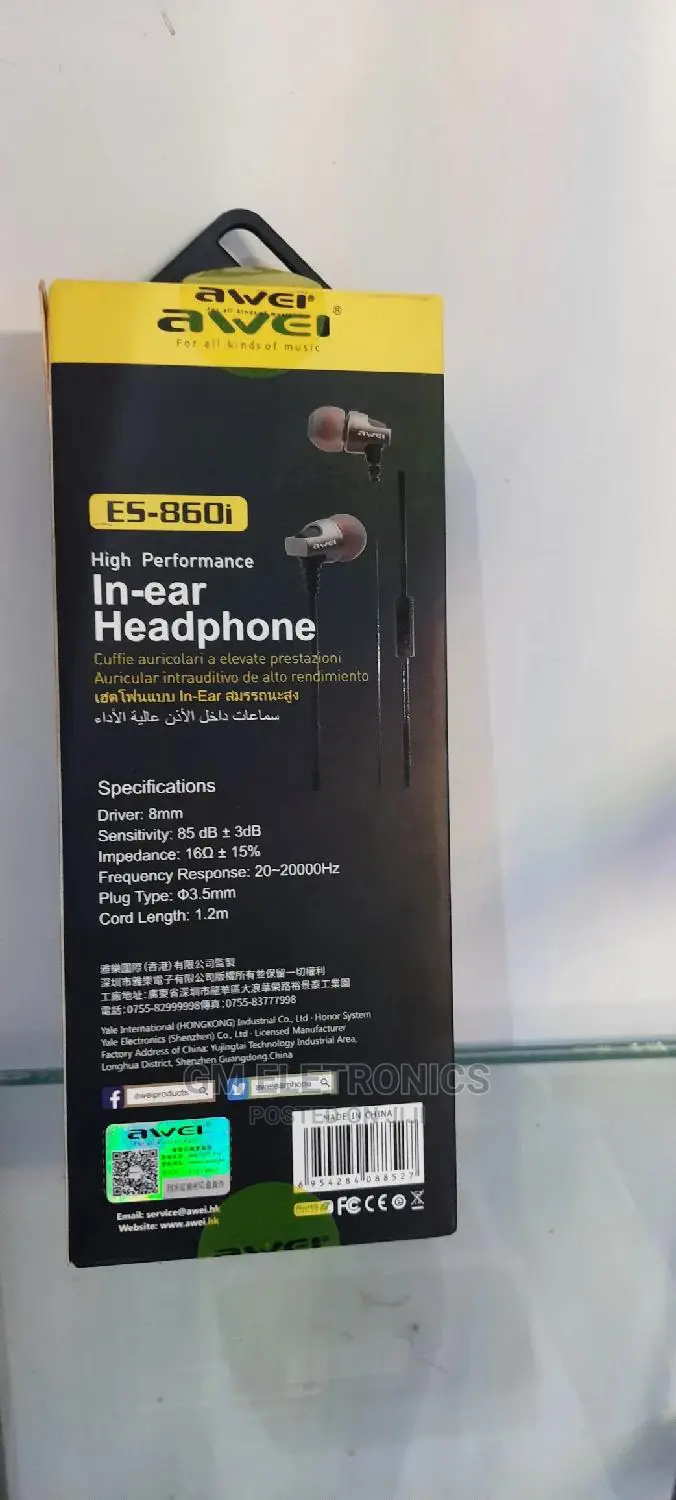 Awei Es-860i Hi-Fi In-Ear Wired Earphones.