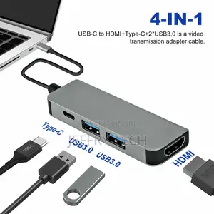 4 in 1 USB-C Hub Type C to USB 3.0 4K HDMI Multiport Adapter