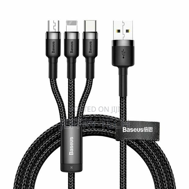 Baseus 3 in 1 USB to Type-C Micro-Usb Charger Cable Charging - thumbnail 2