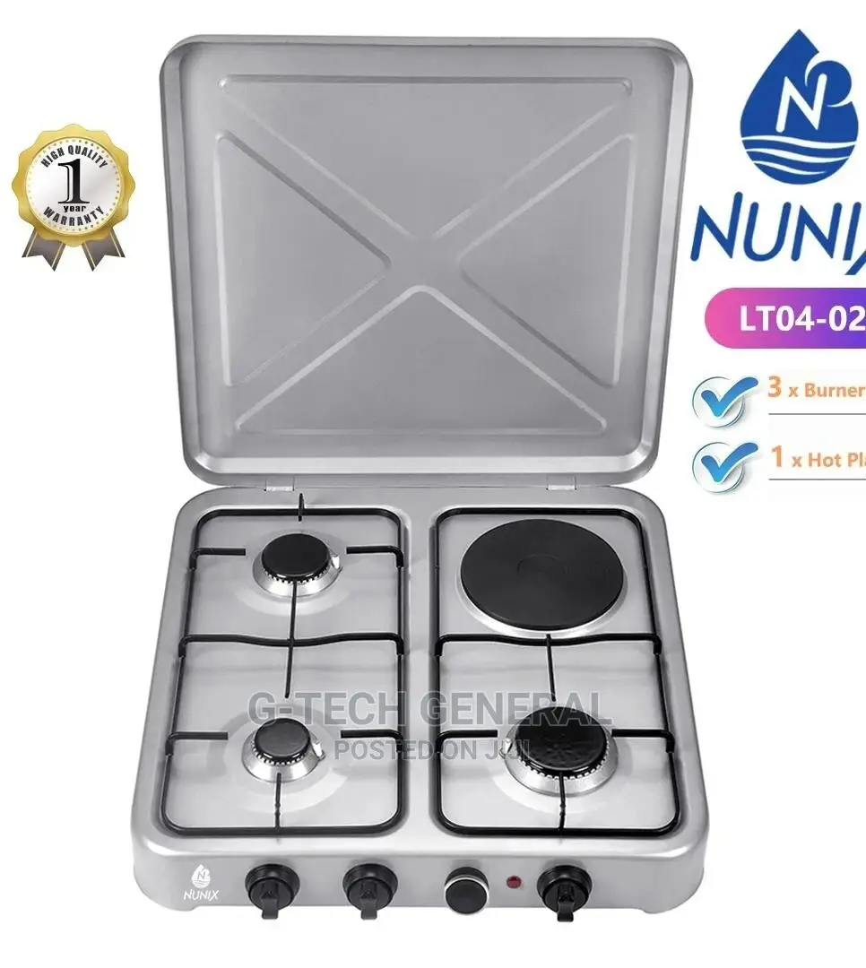 Nunix 3gas+1electric Plate Auto Ignition Gas Stove