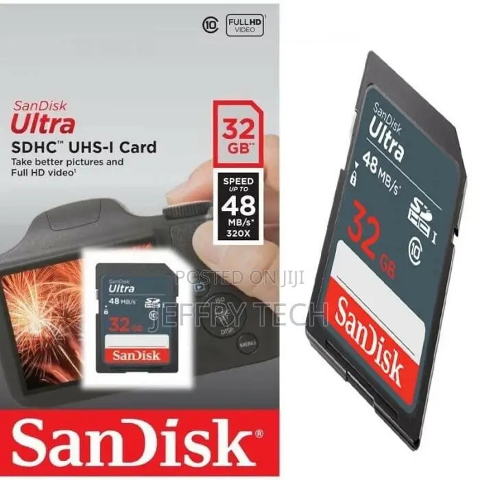 Sandisk 32GB Ultra SDHC Card Class 10 UHS-I Fast Memory Full