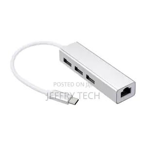 USB 2.0 Type-C 3 Port HUB Fast Ethernet Adapter