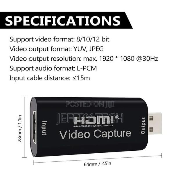 Video Capture Card USB Video Grabber Record Card for Live - main view
