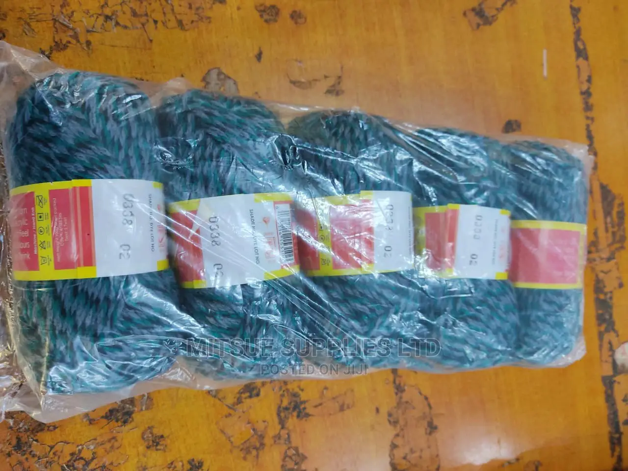 5 Black, Teal Grey Chunky Rainbow Yarns