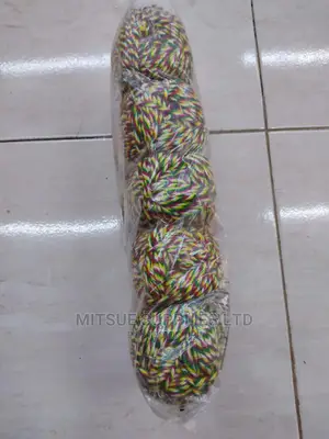 5 White, Yellow, Green Red Rainbow Yarns