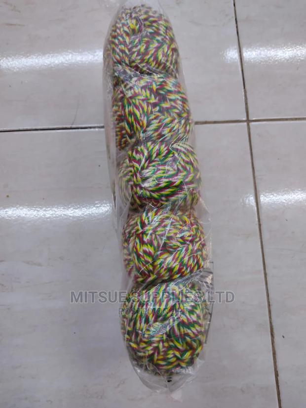 5 White, Yellow, Green Red Rainbow Yarns - thumbnail 3