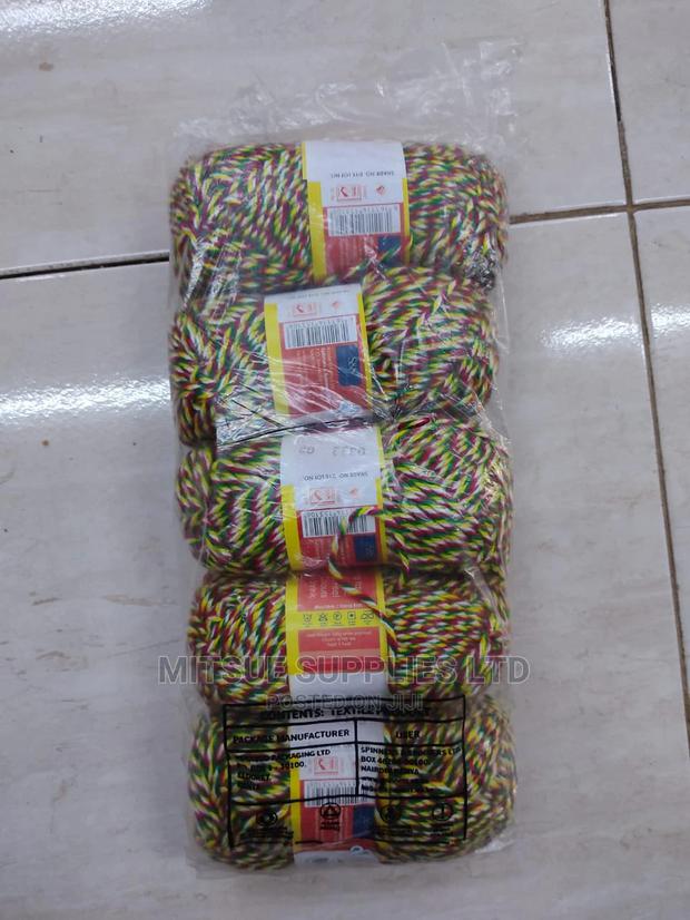 5 White, Yellow, Green Red Rainbow Yarns