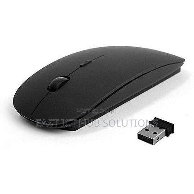 Ultra Slim 2.4 Ghz Optical Wireless Mouse + Receiver - Black. - main view