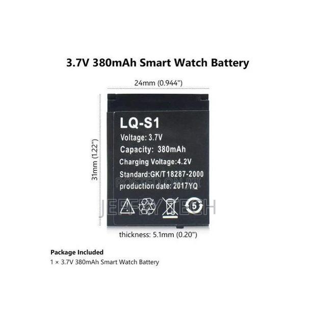 Generic LQ-S1 Rechargeable Battery for Smart Watch 380 Mah