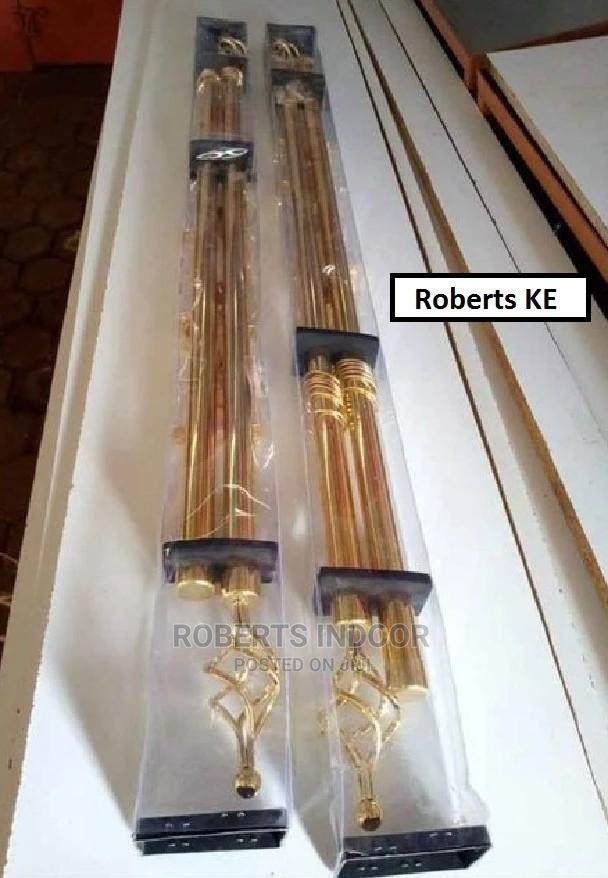 2m Gold Double Curtain Rod - main view