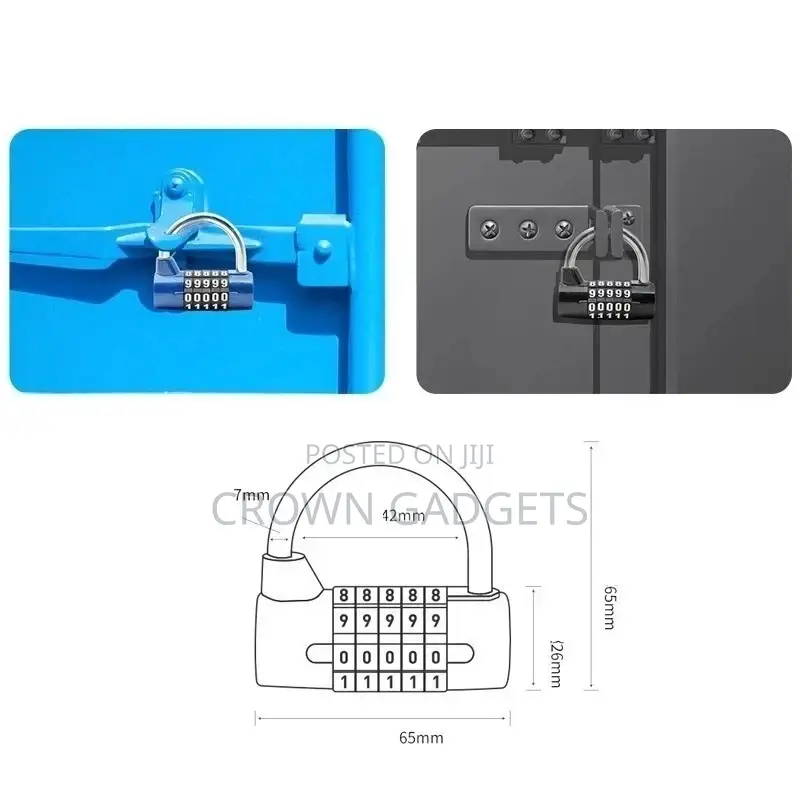 5 Digit Combination Padlock Steel Shackel
