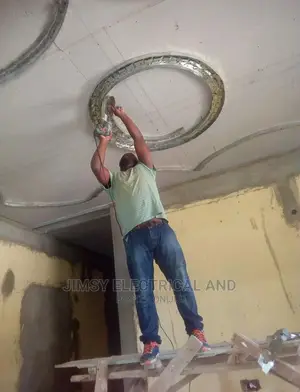 Technician and Gypsum Ceiling