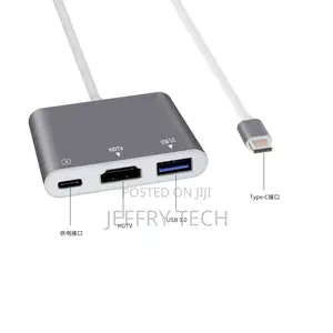 Type C HUB to HDTV 4K Multi Port 3 in 1 USB 3.0 Adapter