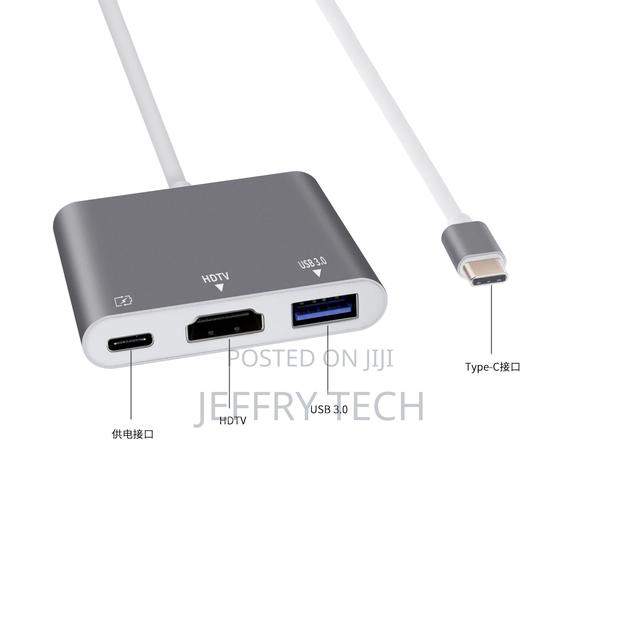 Type C HUB to HDTV 4K Multi Port 3 in 1 USB 3.0 Adapter