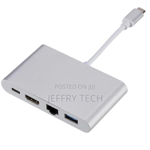 Type C Adapter 4 in 1 Combo Hub Mit Usb3.0 to H Dmi RJ45 Hub