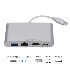 Type C Adapter 4 in 1 Combo Hub Mit Usb3.0 to H Dmi RJ45 Hub