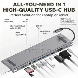 HKK - Multi Function 11 in 1 USB C HUB to 87W PD Charging ,