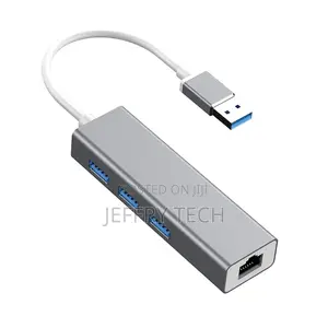 USB 3.0 to USB 3.0 X3 HUB to RJ45 Gigabit Ethernet Network A