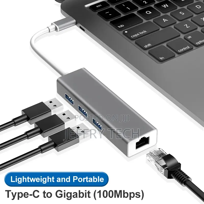 USB 3.0 to USB 3.0 X3 HUB to RJ45 Gigabit Ethernet Network A