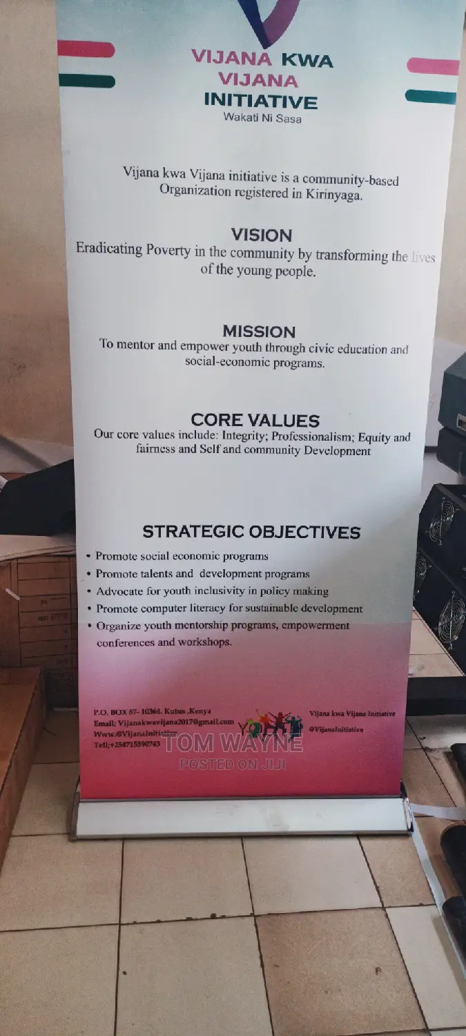 Broadbase Roll Up Banner Stand and Satin Banner
